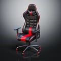 Ergonomic Black Red Leather Gaming Chair Furniture With High Backrest And Swivel Base