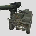 Military Vehicle With Missile Launchers Cannon And Steering Control Equipment