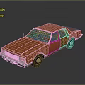 Orange Classic Sedan With White Roof Black Wheels And Vintage Design