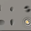 Modern Wall Lamps With Different Shapes And Soft Lighting On Beige Wall