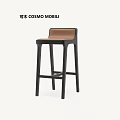 Modern Contemporary Bar Stool With Black Frame And Brown Seat Design