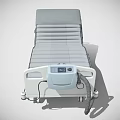 Adjustable Medical Bed With Inflatable Mattress Control Panel And Mobile Wheels 3d model