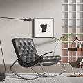 Modern Lounge Rocking Chair Side Tables 3d model