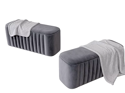 Two Gray Padded Massage Beds With Light Colored Blankets For Comfortable Relaxation 3d model