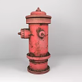 Red Rusty Fire Hydrant As Essential Fire Safety Equipment For Emergency Response 3d model