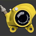 High Performance AP Racing Yellow Brake Caliper With Metallic Disc And Components 3d model