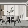 Modern Restaurant Interior With Round Dining Table Grey Chairs And Lit Display Shelves
