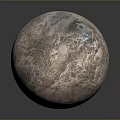 Moon Sphere Surface With Craters On Gray Background And Reflection