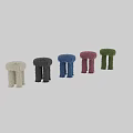 Soft Blue Furry Stool With Various Color Options For Home Decor