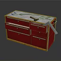 Red Hardware Tool Cabinet With Drawers And Workbench Top Tools 3d model