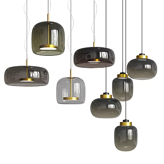 Modern chandelier glass chandelier combination 3d model