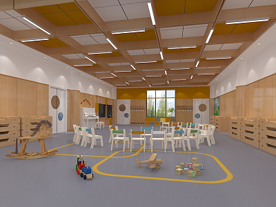 Modern Kindergarten Classroom 3d model