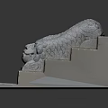 Elegant Stone Staircase With Multiple Steps And Decorative Side Pillars Design