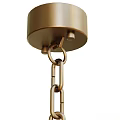 Elegant Modern Golden Circular Chandelier With Chain Fringes And Metal Frame