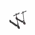 Black Electric Scooter Modern Design With Red Wheel Rims And Two Units