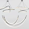 Modern Pendant Lights with Curved LED Strips and Spiral Designs for Home Decor