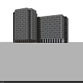 Two Modern High Rise Office Buildings With Glass Windows And Symmetrical Design