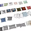 Colorful Decorative Throw Pillows With Various Patterns And Designs For Home 3d model