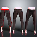 Three Stylish Women's Pants With Different Designs And Color Accents