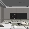 Modern Living Room Interior Design With Beige Sofa Black Chair And Coffee Table