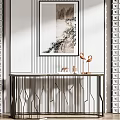 Modern End Desk 3d model