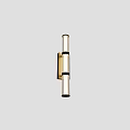 Modern Wall Lamp With Brass Frame And Cylindrical Glass Tubes Design