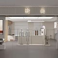 Modern Clothing Store Interior With Mannequins Display Racks Plants And Minimalist Design
