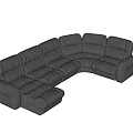 Gray L Shaped Sectional Sofa With Comfortable Seats And Modern Design 3d model