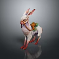 Fantasy Game Movie Rabbit Character With Pink Ears White Body And Decorative Design