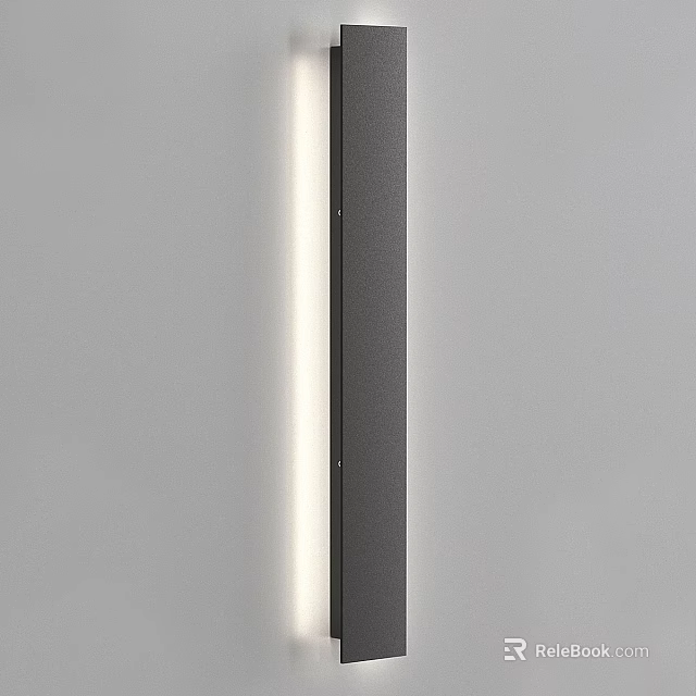 Modern Black Frame Wall Lamp With Soft Illumination And Minimalist Design 3d model 