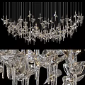 Modern Crystal Chandelier With Hanging Glass Elements And Elegant Lighting Design