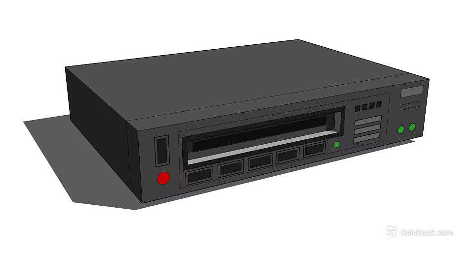 Black Audio Speaker With Front Panel Controls And Indicator Lights 3d model 