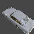 Classic Silver Two Door Vintage Car With Round Headlights And Front Grille