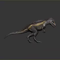 Realistic 3D Dinosaur Model With Vibrant Blue Yellow Brown Colors And Detailed Skin Texture