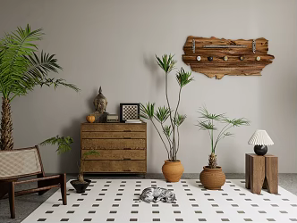 Southeast Asia Potted Green Plant Potted Plant 3d model