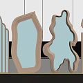 Unique Shaped Modern Minimalist Mirrors For Interior Wall Decor 3d model