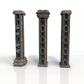 Three Industrial Metal Column Equipment With Perforated Design And Stable Structure
