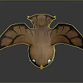 Paper Crafted Bird with Brown Wings White Belly and Expressive Eyes