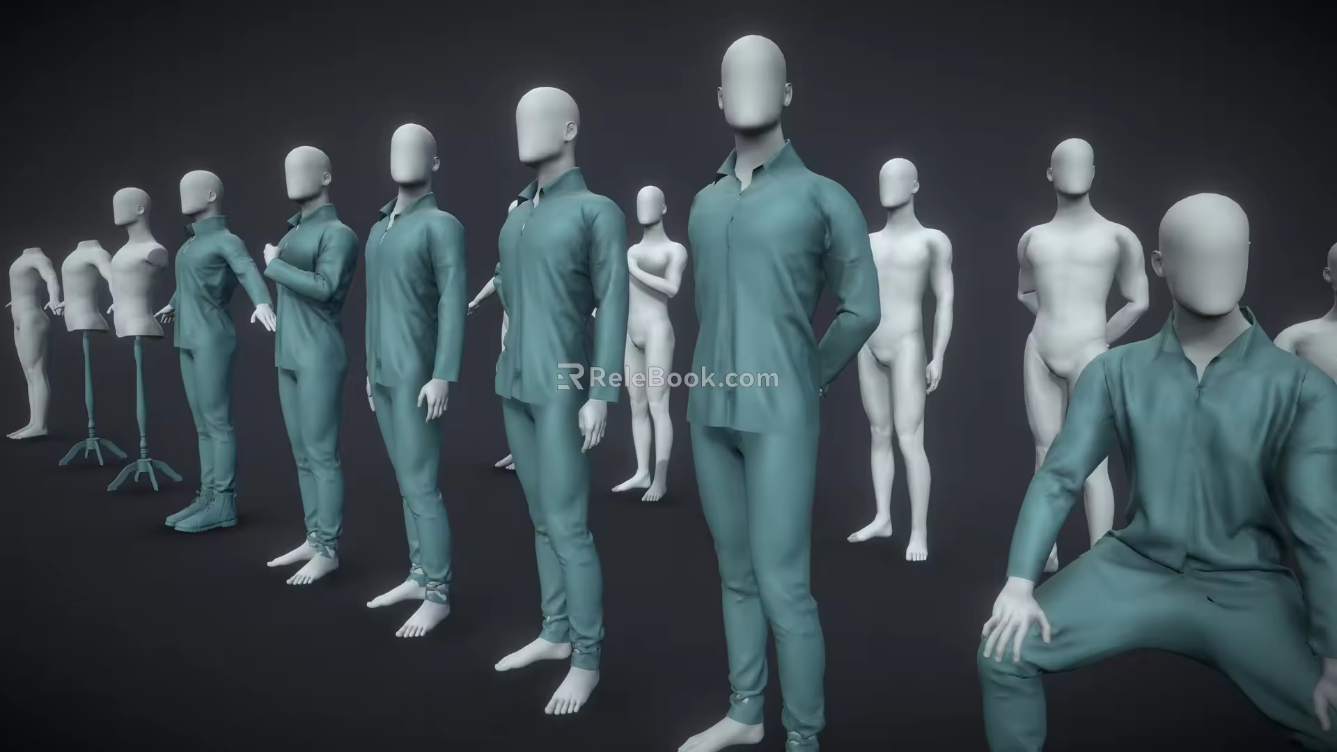 Male Model suit Men'suit Men's Model Hanger Male Model Window Model 3d model