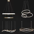 Modern Chandelier Designs with Circular Rings Linear Shapes and Metal Frames