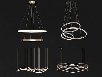 Light Luxury Chandelier Combination 3d model