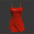 Stylish Red Spaghetti Strap Dress With Fitted Waist And Flowing Skirt