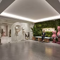 Modern Clothing Store Interior With Display Racks Mannequins And Lights