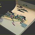 Traditional Style Furniture Decorative Ornament With 3D Paper Art Model And Scenic Design