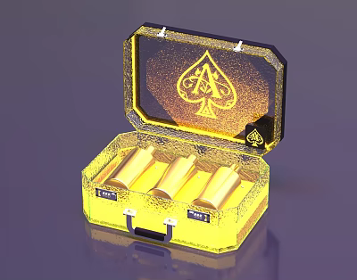 Model quicksand yellow light spades champagne water ripple wine box 3d model