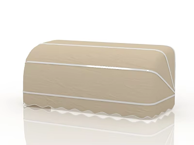 Beige Garden Furniture Cover With White Lines Designed For Outdoor Protection And Durability 3d model