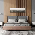 Background double bed 3d model