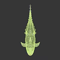 Game And Movie Monster Character Featuring Silver Scales Sharp Teeth Open Mouth Spiked Fins