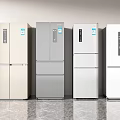Multiple Modern Refrigerators in Different Colors Side by Side Home Kitchen 3d model