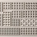 Public Facilities Geometric White Concrete Modules Neatly Arranged Architectural Structural Components 3d model